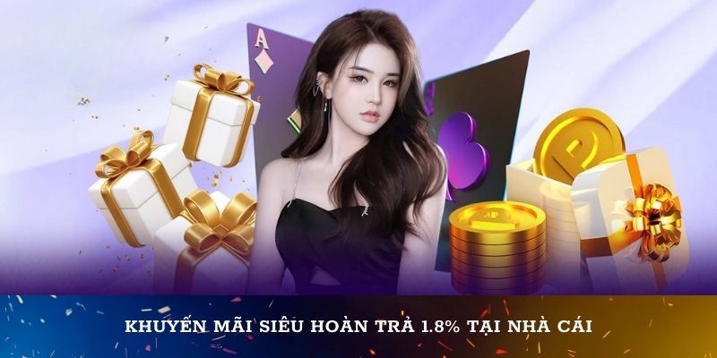 Khuyến mãi siêu hoàn trả 1.8% tại nhà cái